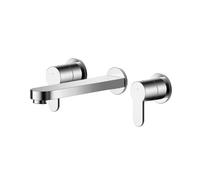 Nuie Arvan Wall Mounted 3 Tap Hole Basin Mixer Tap | Chrome | Brass | 245mm x 75mm x 195mm