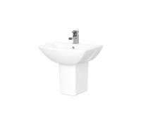 Nuie Asselby Small Claokroom Basin and Semi Pedestal | White | Ceramic | 500mm