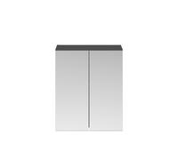 Nuie Athena 2 Door Mirrored Cabinet | Gloss Grey | Glass/MDF | 600mm