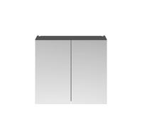 Nuie Athena 2 Door Mirrored Cabinet | Gloss Grey | Glass/MDF | 800mm
