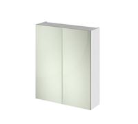 Nuie Athena 2 Door Mirrored Cabinet | Gloss White | Glass/MDF | 600mm