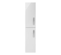 Nuie Athena 2 Door Tall Wall Hung Storage Unit | Gloss White | MDF | 300mm