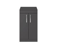 Nuie Athena 2 Door Vanity Unit with Worktop | Gloss Grey | MDF | 500mm