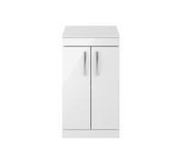 Nuie Athena 2 Door Vanity Unit with Worktop | Gloss White | MDF | 500mm