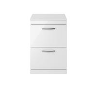 Nuie Athena 600 Floor Standing 2-drawer Vanity & Worktop - Gloss White