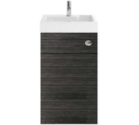 Nuie Athena 500mm 2-In-1 Hacienda Black Toilet & Basin Vanity Unit