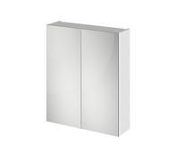 Hudson Reed OFF117 Quartet | Modern Bathroom Wall Hung Contemporary Double Mirror Cabinet, 600mm x 715mm x 184mm, Gloss White, Glass, 600mm