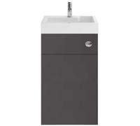 Nuie Athena Combination Vanity Unit with Basin and Cistern | Gloss Grey | Plastic | 500mm