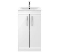 Nuie Athena Floorstanding Basin Vanity Unit Modern Bathroom Sink Cabinet Cupboar