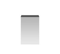 Nuie Athena Gloss Grey Single Door Mirror Cabinet | Black | Glass/MDF | 450mm