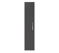 Nuie Athena Gloss Grey Tall Wall Hung Single Door Storage Cabinet MOC3