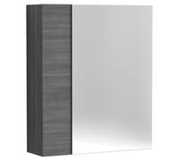 Nuie Athena Woodgrain Mirrored Cabinet with Offset Door | Anthracite | Glass/MDF | 600mm