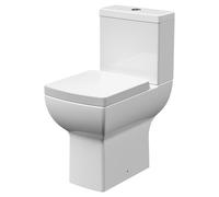 Nuie Ava Comfort Height Close Coupled Toilet with Soft Close Toilet Seat | White | Ceramic | 375mm x 820mm x 610mm