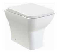 Nuie Ava Rimless Back to Wall Toilet Pan with Soft Close Toilet Seat | White | Ceramic | 365mm x 410mm x 500mm