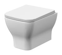 Nuie Ava Rimless Wall Hung Toilet Pan with Soft Close Toilet Seat | White | Ceramic | 350mm x 325mm x 480mm