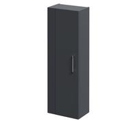 Nuie Avant Wall Mounted Tall Storage Unit with Single Door and Polished Chrome Handle | Satin Anthracite | MDF | 400mm x 1200mm