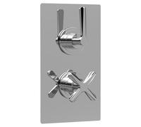 Nuie Aztec Twin Concealed Thermostatic Shower Valve with Diverter | Chrome | Brass | 120mm x 215mm x 138mm