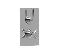 Nuie Aztec Twin Thermostatic Concealed Shower Valve With 1 Outlet, Modern And Safe Shower Accessories For Bathrooms, Chrome