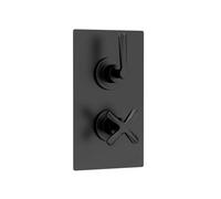 Nuie Aztec Twin Thermostatic Concealed Shower Valve With 1 Outlet, Premium Shower Accessories For Bathrooms, Matt Black