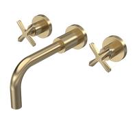 Aztec Wall Mounted Basin Mixer Tap Brass
