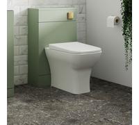 nuie NCG406 Ava Modern Bathroom Square Curves Back to Wall Pan and Soft Close Seat, 410mm x 365mm x 500mm, White