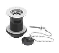 Nuie Basin Waste with Poly Plug and Ball Chain | Chrome | Brass | 61mm x 92mm x 61mm
