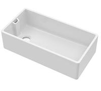 nuie BE10036 Fireclay Kitchen Single Bowl Belfast Sink with Overflow, 895mm x 460mm, White