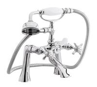 Nuie Beaumont 1/2" Bath and Shower Mixer Tap with Shower Kit | Chrome | Brass | 220mm x 282mm