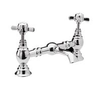 Nuie Beaumont Luxury 2-Hole Basin Mixer Tap Deck Mounted - Chrome