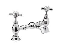 Nuie Beaumont Luxury Bridge Basin Mixer Tap | Chrome | Brass | 40mm x 140mm
