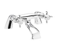 Nuie Beaumont Traditional Crosshead Bath Filler Tap | Chrome | Brass | 220mm x 100mm