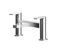 nuie BIN303 Binsey | Modern Bathroom Round Deck Mounted Bath Filler Tap with Lever Handles, 120mm, Chrome