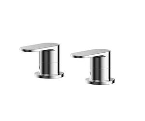 nuie BIN308 Binsey | Modern Bathroom Round Deck Mounted 3/4" Side Valves with Lever Handles, 54mm, Chrome