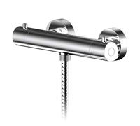 Nuie Binsey Chrome Twin Lever Thermostatic Shower Bar Valve - BIN503