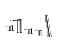 Nuie Binsey Deck Mounted 5 Tap Hole Bath Shower Mixer | Chrome | Metal | 535mm x 135mm x 217mm