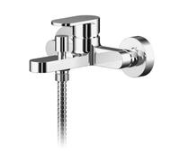 Nuie Binsey Wall Mounted Bath Shower Mixer Tap and Kit | Chrome | Brass | 180mm x 77mm x 147mm