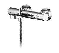Nuie Binsey Wall Mounted Thermostatic Bath Shower Mixer Tap | Chrome | Brass | 264mm x 50mm x 159mm