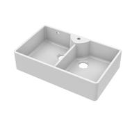 Nuie Butler Sink Stepped Weir & Overflow, Classic White Fireclay Kitchen Sink For Timeless Elegance, 895 X 550 X 220mm