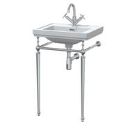 Nuie Carlton Traditional Furniture Basin and Stand with 1 Tap Hole | White | Ceramic | 500mm