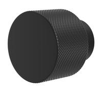 Nuie Cedar Knurled Knob Furniture Handle | Matt Black | Zinc Alloy | 30mm