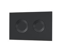 Nuie Ceramic Dual Flush Plate with Round Push Buttons | Matt Black | ABS | 267mm x 170mm x 11mm