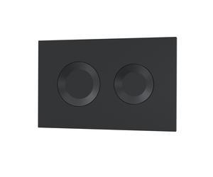 Nuie Ceramic Dual Flush Plate with Round Push Buttons | Matt Black | ABS | 267mm x 170mm x 11mm