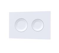 Nuie Ceramic Dual Flush Plate with Round Push Buttons | Matt White | ABS | 267mm x 170mm x 11mm