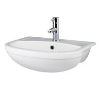Nuie Ceramic Semi Recessed Basin | White | Vitreous China | 520mm x 415mm