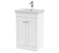 Nuie Classique 2 Door Vanity Unit and 50mm Profile Basin | Satin White | MDF | 500mm