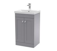 Nuie Classique Floor Standing 2 Door Vanity Unit & Thin-Edge Ceramic Basin