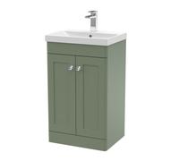 Nuie Classique Floor Standing 2 Door Vanity Unit &thin-Edge Ceramic Basin