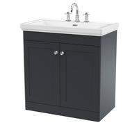 Nuie Classique 800mm Floor Standing Unit 3 Tap Hole - Grey
