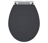 nuie CLA1499 Classique Traditional Bathroom Soft Close Wooden Toilet Seat, 451mm, Satin Anthracite