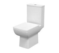 Nuie Cleo Short Projection Close Coupled Toilet Pan and Cistern | White | Ceramic | 363mm x 800mm x 615mm